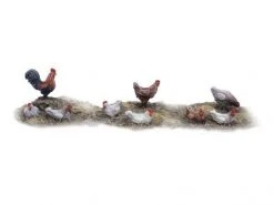Tabletop Art Miniaturen-Set Chickens And Rooster – Set 2 9 Teile