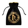 Q Workshop Würfelbeutel Runic Black & golden Velour Dice Bag