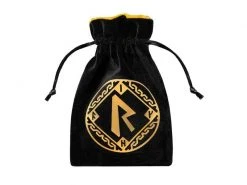 Q Workshop Würfelbeutel Runic Black & golden Velour Dice Bag