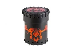 Q Workshop Würfelbecher Flying Dragon Black & red Leather Dice Cup