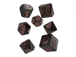 Q Workshop RPG-Würfelset Dragons Modern Dice Set Black & Copper 7 Stk.