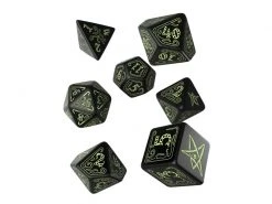 Q Workshop RPG-Würfelset COC Dice Black & glow-in-the-dark Dice 7 Stk.