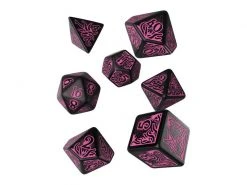 Q Workshop RPG-Würfelset COC Black & magenta Dice Set 7 Stk.