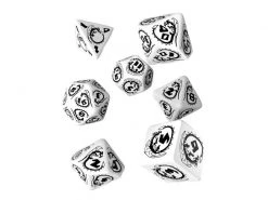 Q Workshop RPG-Würfelset Dragons White & black Dice Set 7 Stk.