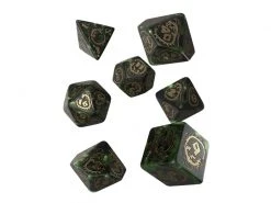 Q Workshop RPG-Würfelset Dragons Bottle green & gold Dice Set 7 Stk.