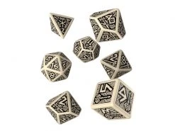 Q Workshop RPG-Würfelset Dwarven Beige & black Dice Set 7 Stk.