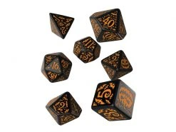 Q Workshop RPG-Würfelset Halloween Pumpkin Black & orange Dice 7 Stk.