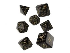 Q Workshop RPG-Würfelset Japanese Dice Set – Deep Night Firefly 7 Stk.