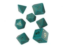 Q Workshop RPG-Würfelset RuneQuest Turquoise & gold Dice Set 7 Stk.