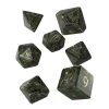 Q Workshop RPG-Würfelset Runic Bottle-green & gold Dice Set 7 Stk.