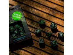 Q Workshop RPG-Würfelset Elvish Black & glow-in-the-dark Dice 7 Stk. -Pen and Paper Verkäufe 223040913 xxl