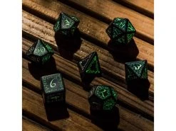 Q Workshop RPG-Würfelset Elvish Black & glow-in-the-dark Dice 7 Stk. -Pen and Paper Verkäufe 223040922 xxl