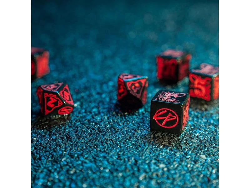 Q Workshop RPG-Würfelset Cyberpunk Red: Night City Essential Set 6 Stk. 4 Q Workshop RPG-Würfelset Cyberpunk Red: Night City Essential Set 6 Stk. – Bild 2