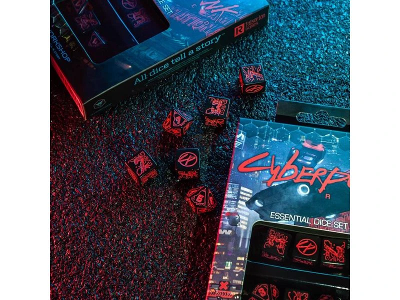 Q Workshop RPG-Würfelset Cyberpunk Red: Night City Essential Set 6 Stk. 5 Q Workshop RPG-Würfelset Cyberpunk Red: Night City Essential Set 6 Stk. – Bild 3