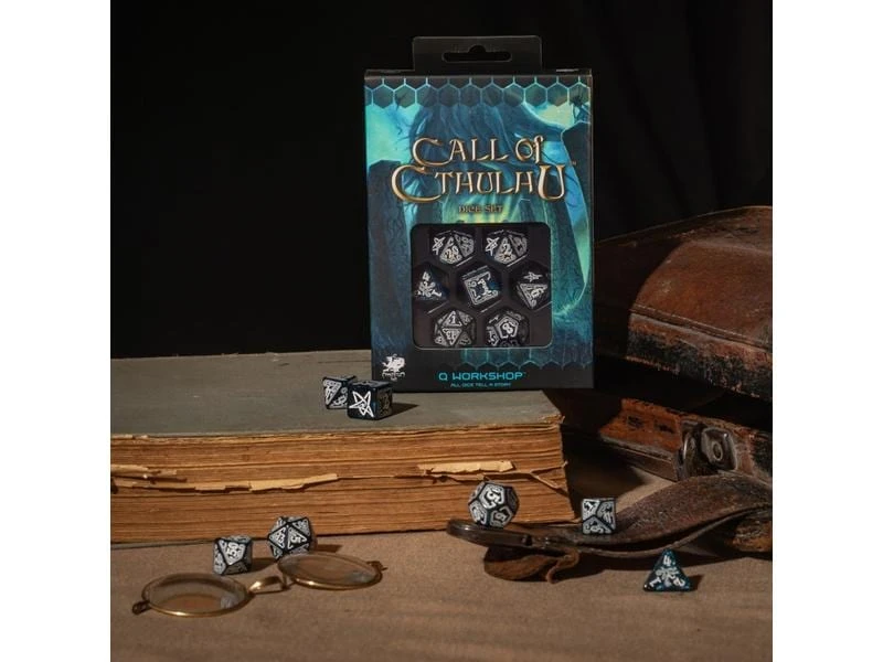 Q Workshop RPG-Würfelset COC Abyssal & white Dice Set 7 Stk. 4 Q Workshop RPG-Würfelset COC Abyssal & white Dice Set 7 Stk. – Bild 2