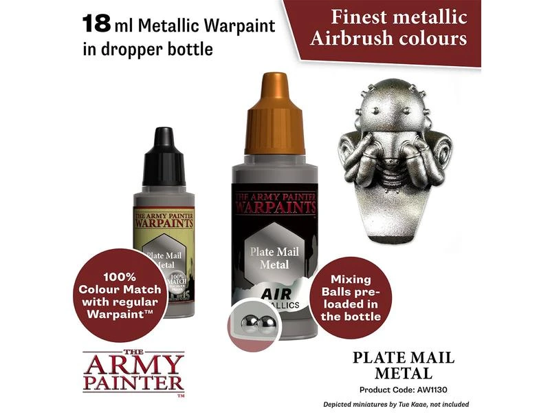 The Army Painter Airbrush-Farbe Warpaints Air Metallics: Plate Mail 18 ml 4 The Army Painter Airbrush-Farbe Warpaints Air Metallics: Plate Mail 18 ml – Bild 2