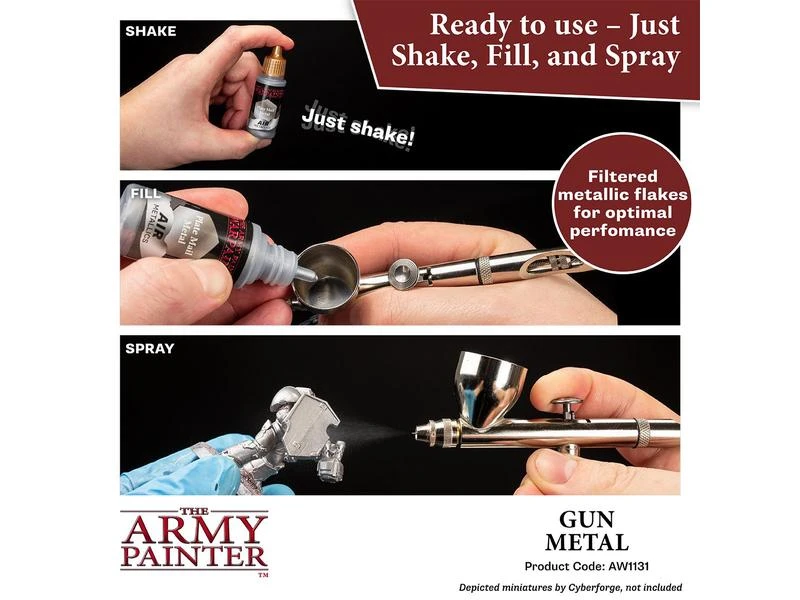 The Army Painter Airbrush-Farbe Warpaints Air Metallics: Gun Metal 18 mle 5 The Army Painter Airbrush-Farbe Warpaints Air Metallics: Gun Metal 18 mle – Bild 3