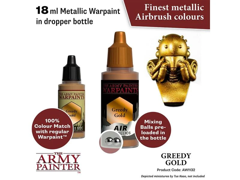 The Army Painter Airbrush-Farbe Warpaints Air Metallics: Greedy Gold 18 ml 4 The Army Painter Airbrush-Farbe Warpaints Air Metallics: Greedy Gold 18 ml – Bild 2
