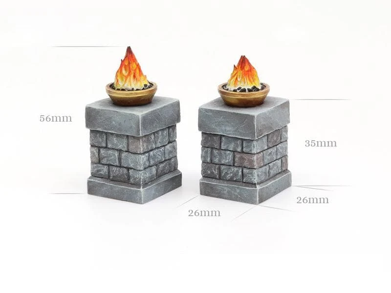 Tabletop Art Dekoration Feuerschalen auf Säulen – Set 1 2 Teile 4 Tabletop Art Dekoration Feuerschalen auf Säulen – Set 1 2 Teile – Bild 2