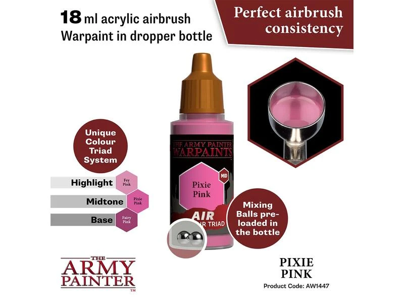 The Army Painter Airbrush-Farbe Warpaints Air: Pixie Pink 18 ml 4 The Army Painter Airbrush-Farbe Warpaints Air: Pixie Pink 18 ml – Bild 2