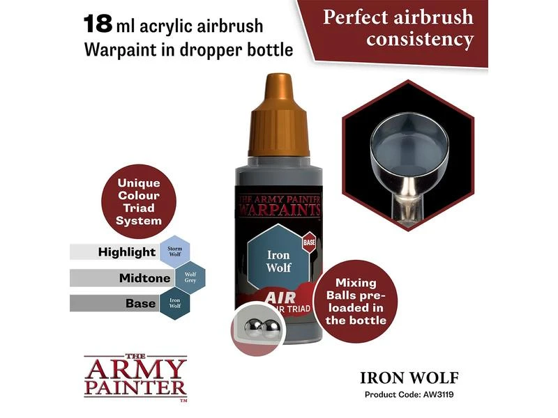 The Army Painter Airbrush-Farbe Warpaints Air: Iron Wolf 18 ml 4 The Army Painter Airbrush-Farbe Warpaints Air: Iron Wolf 18 ml – Bild 2
