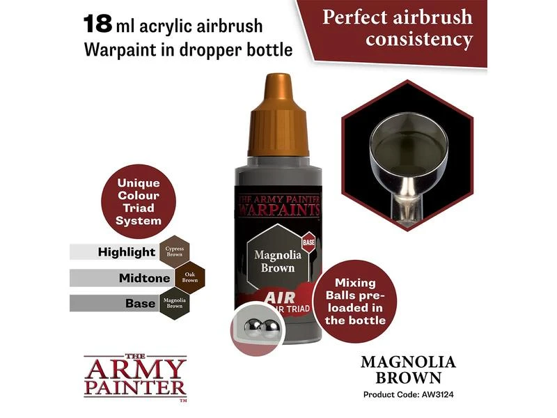 The Army Painter Airbrush-Farbe Warpaints Air: Magnolia Brown 18 ml 4 The Army Painter Airbrush-Farbe Warpaints Air: Magnolia Brown 18 ml – Bild 2