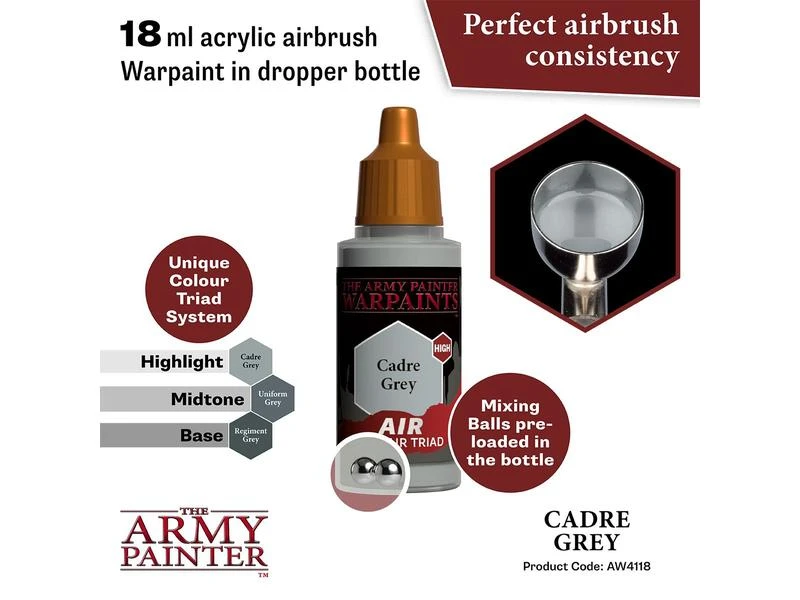 The Army Painter Airbrush-Farbe Warpaints Air: Cadre Grey 18 ml 4 The Army Painter Airbrush-Farbe Warpaints Air: Cadre Grey 18 ml – Bild 2