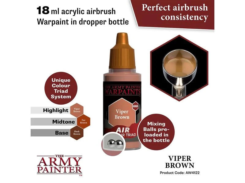 The Army Painter Airbrush-Farbe Warpaints Air: Viper Brown 18 ml 4 The Army Painter Airbrush-Farbe Warpaints Air: Viper Brown 18 ml – Bild 2