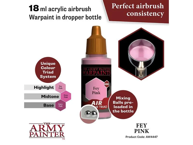 The Army Painter Airbrush-Farbe Warpaints Air: Fey Pink 18 ml 4 The Army Painter Airbrush-Farbe Warpaints Air: Fey Pink 18 ml – Bild 2