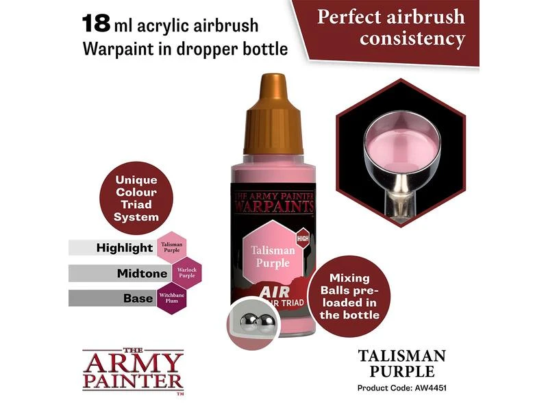 The Army Painter Airbrush-Farbe Warpaints Air: Talisman Purple 18 ml 4 The Army Painter Airbrush-Farbe Warpaints Air: Talisman Purple 18 ml – Bild 2
